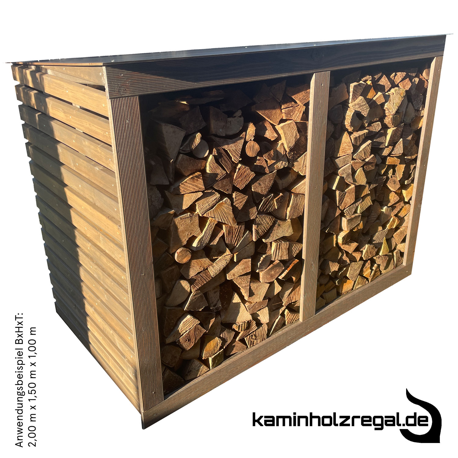 Premium Kaminholzregal - Rhombus Seitenverkleidung, HPL Dachplatte und Rückwand - graphitgrau/anthrazit