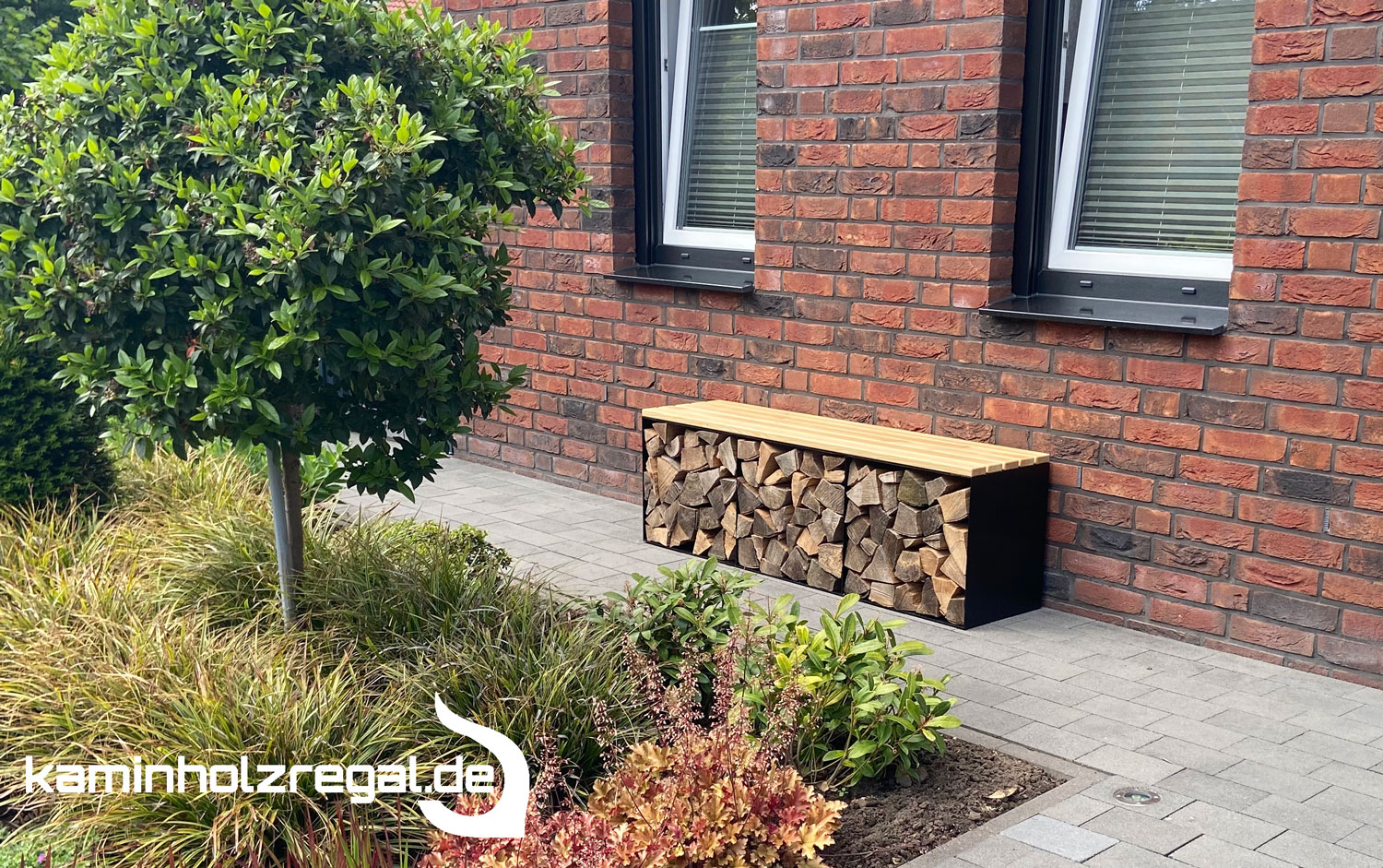FEEDBACK VOM KUNDEN - KAMINHOLZREGAL ALS BANK MIT SITZFLÄCHE Bank als Kaminholzregal
