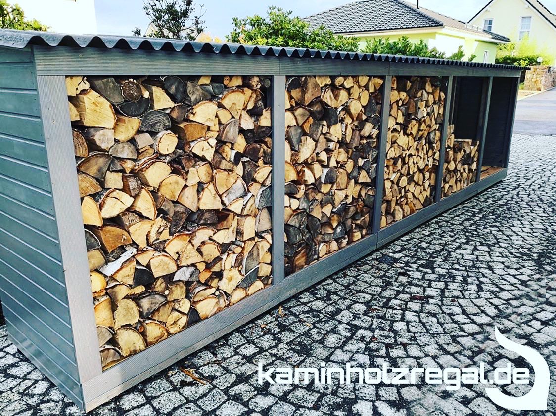 NEUES KUNDENBILD - VIELEN DANK FÜR DAS TOLLE FEEDBACK Kaminholzregal 4,80m 5m