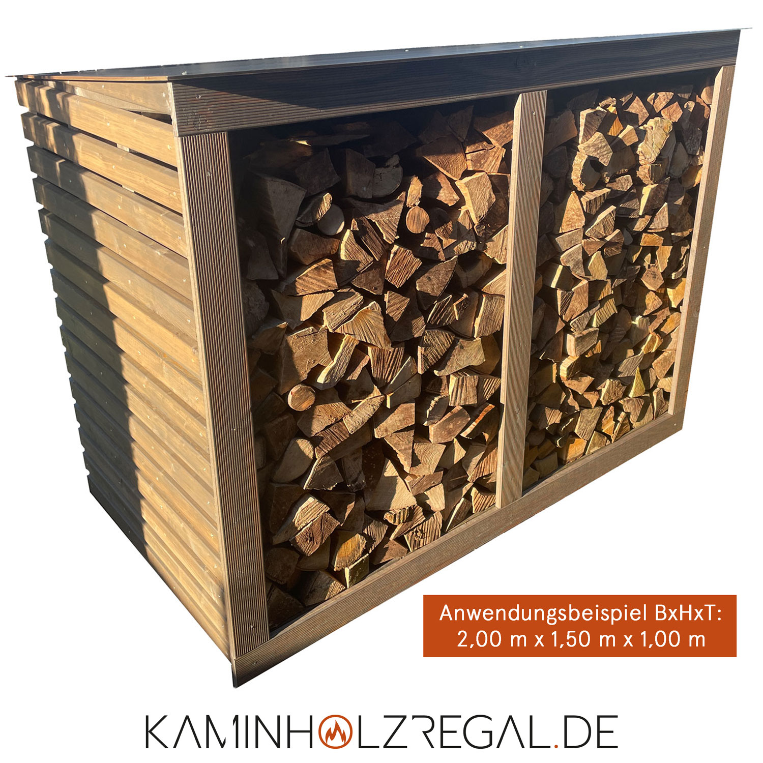 Premium Kaminholzregal - Rhombus Seitenverkleidung, HPL Dachplatte und Rückwand - graphitgrau/anthrazit